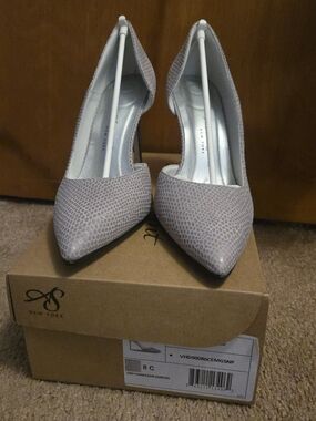 Antonia Saint Vida Half D'orsay Grey Snakeskin-Emboss